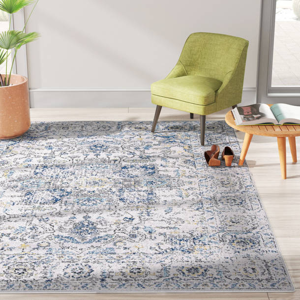 Mistana™ Christa Performance Cream/Light Gray/Navy Rug & Reviews Wayfair